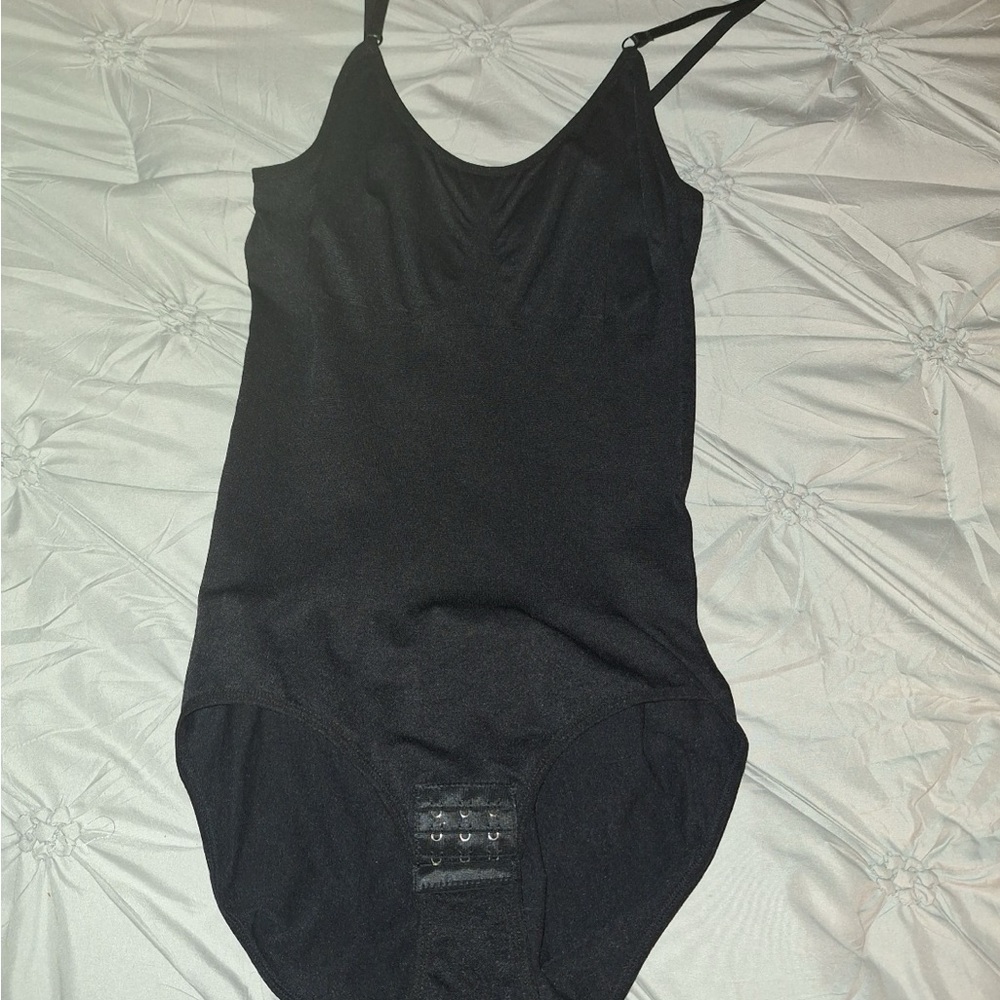 Black Shapewear Bodysuit with Mesh Detailing